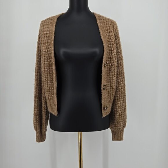 Abercrombie & Fitch Cozy Brown Women's Sweater Short Cardigan Size XS - Picture 8 of 10